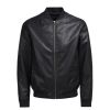 Jack and Jones Mens Designer Casual Rollout Bomber Jacket Black
