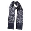 Warrior Clothing Mod Vintage Tassled Scarf Slate Grey Paisley